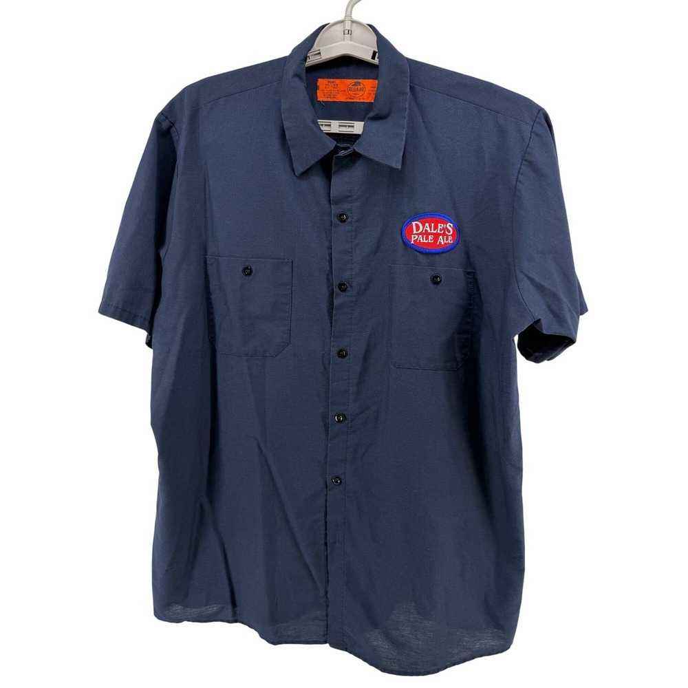 Red Kap Oskar Blues Brewery Dales Pale Ale Work Shirt Navy Blue Mens XL